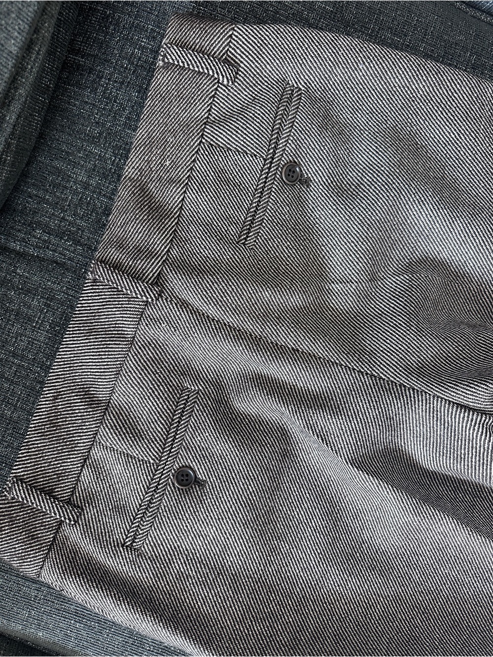 Theory Brown Herringbone Cotton Blend Straight Leg Dress Pants Pockets 8 - Picture 7 of 15